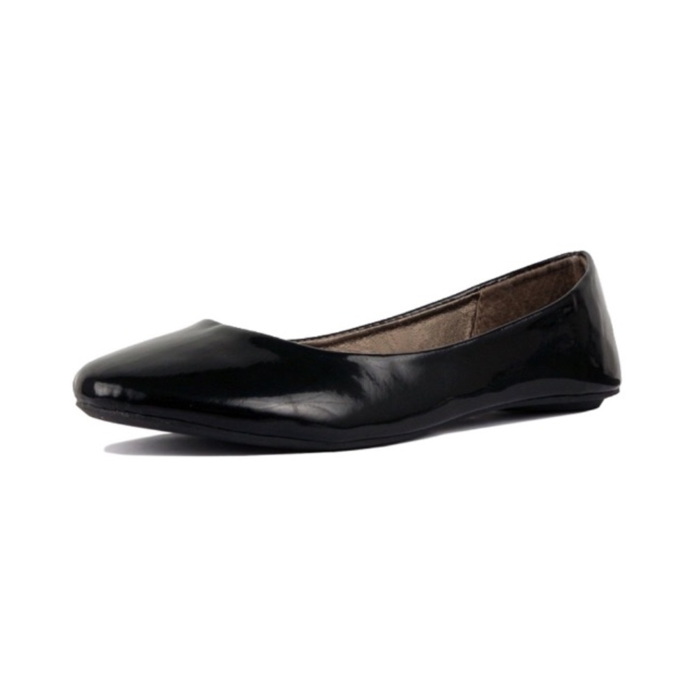 🌼 Classic Round Toe Ballet Flats Black Patent - Picture 5 of 6